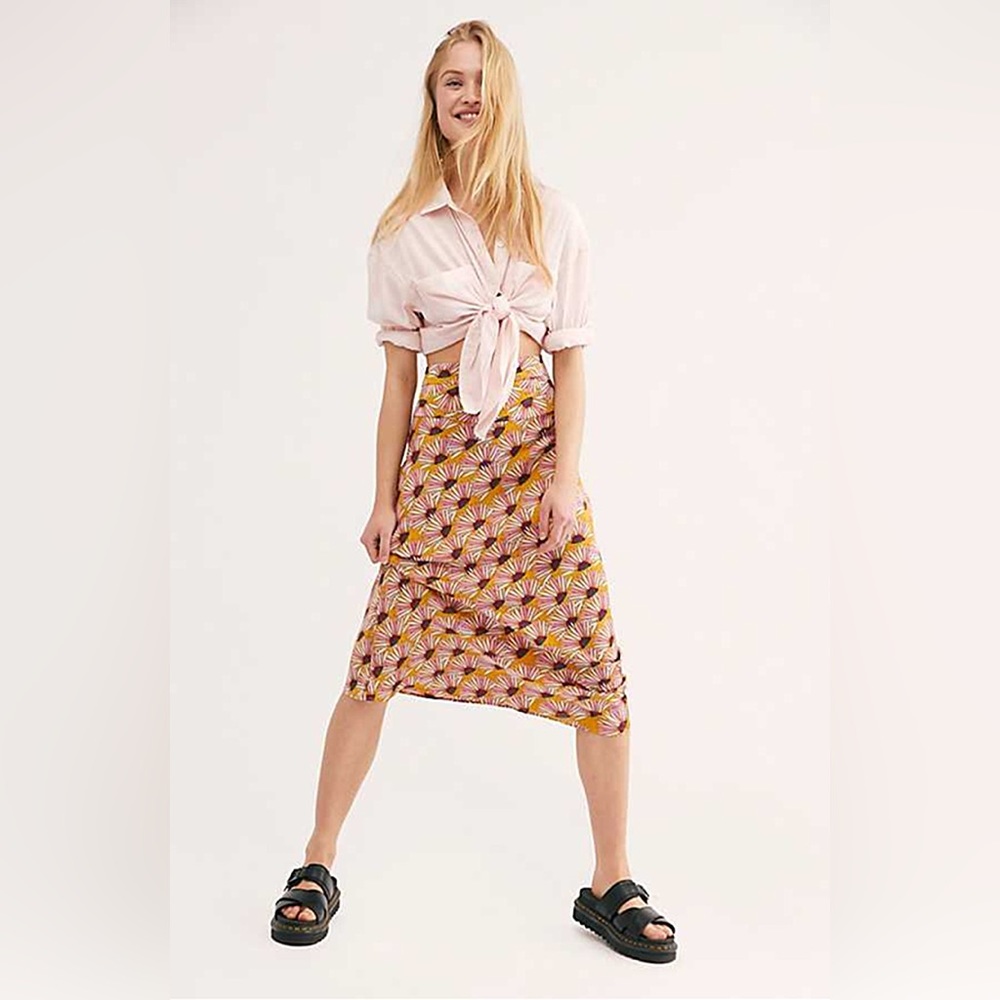 Free People Normani Bias Printed Skirt